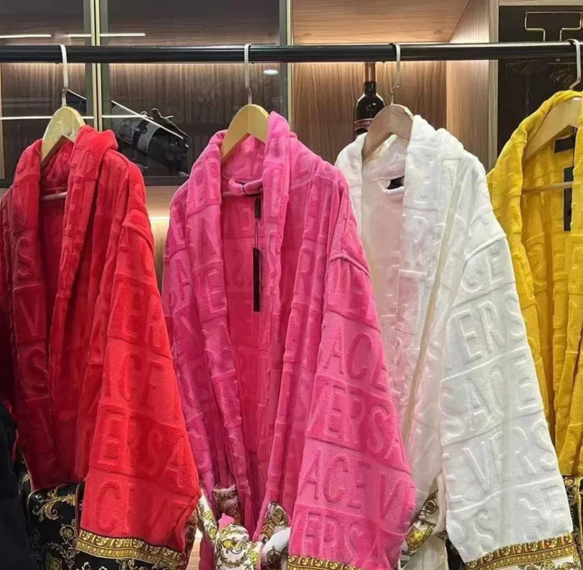 Bathrobe for Men and Women.  Sleepwear, Long Robe,  Cotton Luxury Hotel Style Pajamas, Homewear, Comfortable,  Plush Loungewear