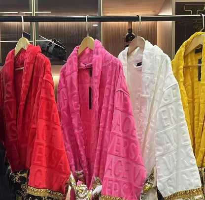 Bathrobe for Men and Women.  Sleepwear, Long Robe,  Cotton Luxury Hotel Style Pajamas, Homewear, Comfortable,  Plush Loungewear
