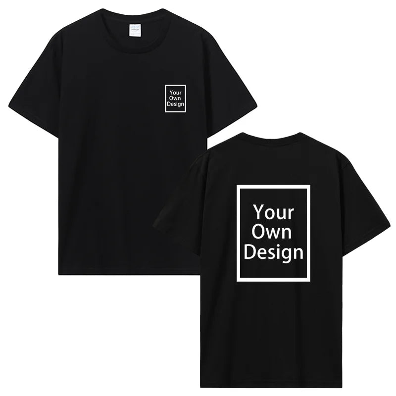 Cotton Customized Print with Short Sleeves.  T Shirt  for Men/ Women.  DIY Your Liked  Photo Or Logo Cotton T-shirt.