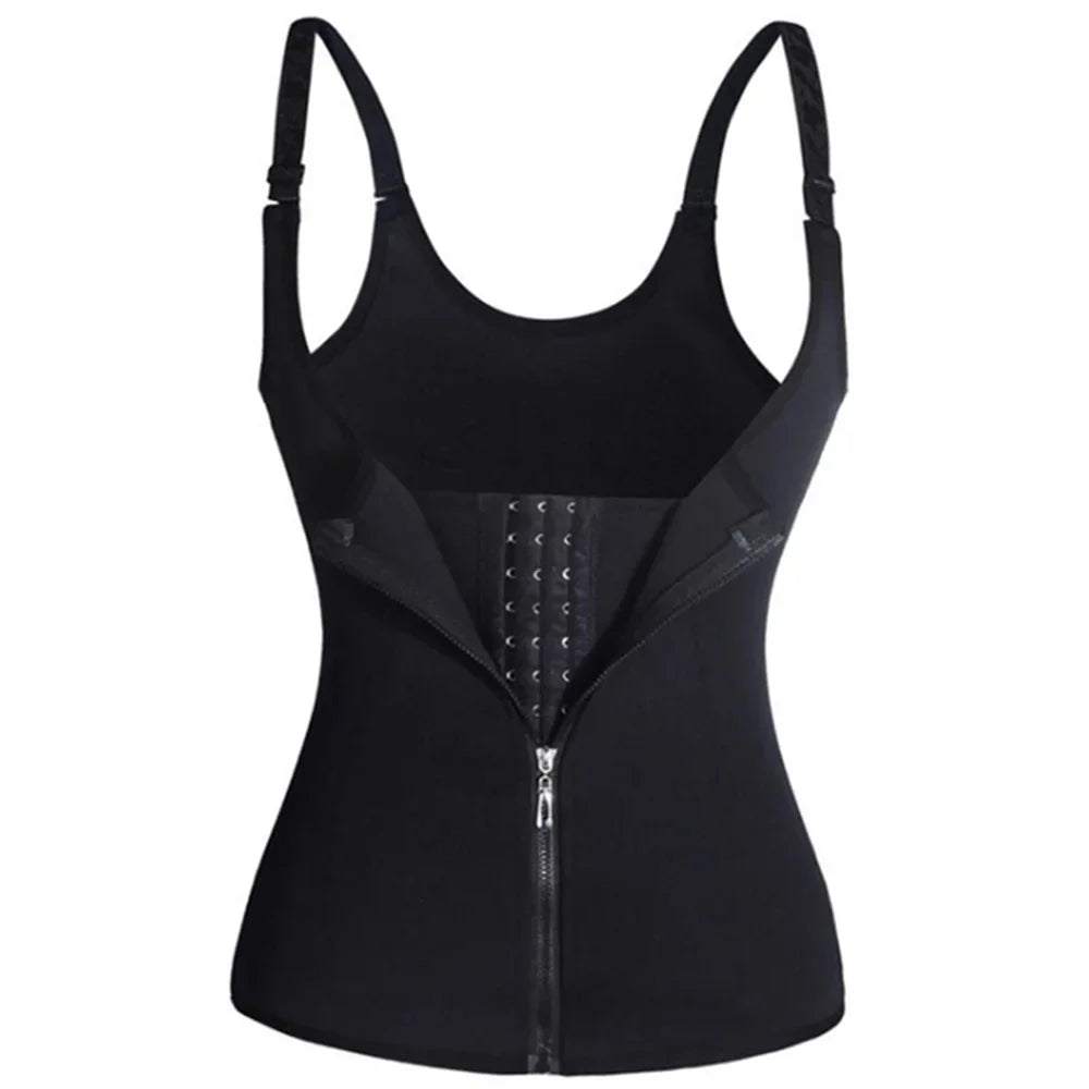 Waist Trainer Tank Top For Women,  Zipper Body Shaper,  Tummy Control,  Sleeveless Top,  Women's Activewear Body Shaping Underwear