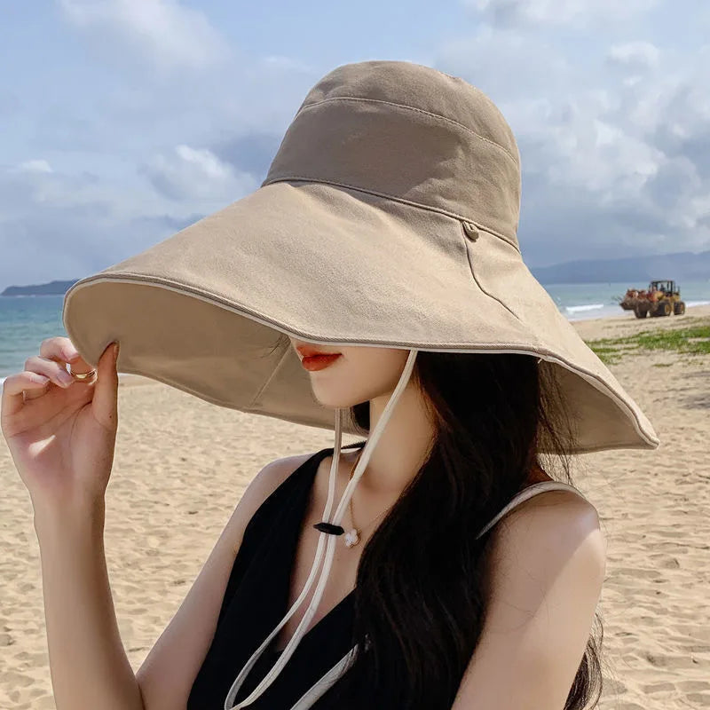 Wide Brim UPF 50+ Sun Hat  for Women.  Anti-UV Protection for any outdoor activity. Folding Summer Beach Hat.  Double Sided.   There a few left in BLACK or KAHKI.