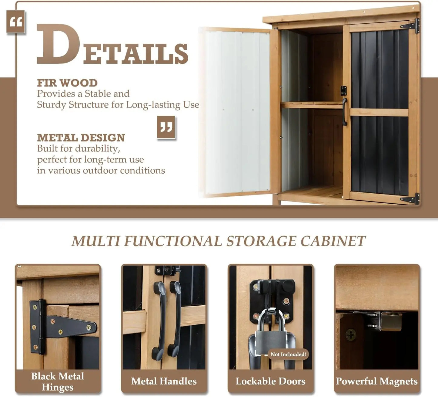 Outdoor Storage Shed, Garden Storage Cabinet