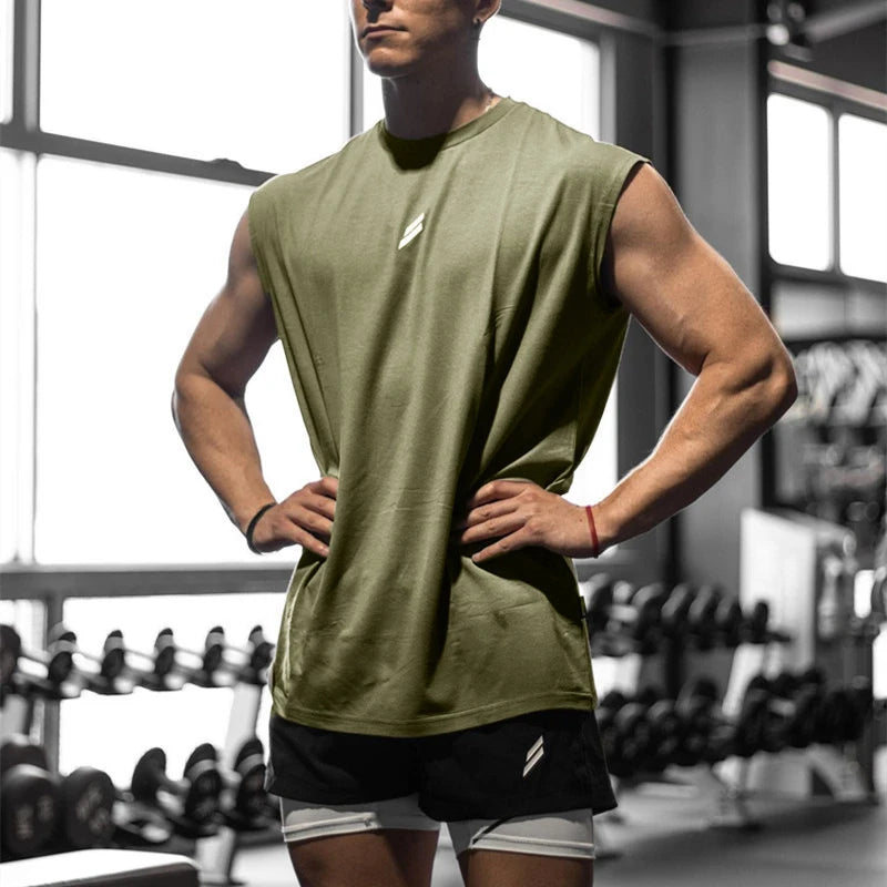 NEW Summer Fitness Sports Tank Top  for Men.  Breathable,  Loose Mesh Training,  Sleeveless T-shirt.   Quick Drying vest mens  Fitness Clothing
