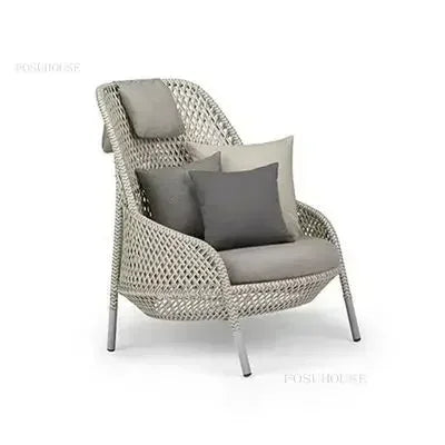 Luxury Rattan Outdoor Garden Sofa/Chair for Courtyard.  Backrest Armchair Sofa Leisure  Rattan Single Sofa /Chair.